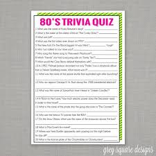 80 S Trivia Quiz Game Etsy Trivia Quiz 80s Party 80s Birthday Parties