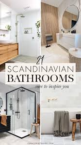 The hallmarks of scandinavian bathroom design include the use of natural materials, including poured concrete and finished woods, lots of marble and glass, and plumbing fixtures and a minimum of hardware in stainless steel. 21 Modern Scandinavian Bathroom Decor Ideas