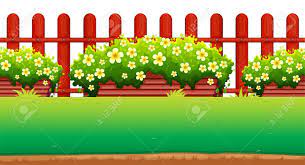 Cute clipart cool stickers vintage crafts felt flowers. Flowers And Fence In The Garden Illustration Royalty Free Cliparts Vectors And Stock Illustration Image 50176609