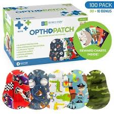 Details About Kids Adhesive Eye Patches Fun Boys Design 90 10 Bandages Reward Chart