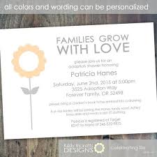 Adoption Invitation For Babies Toddlers Or Older Children Simple Flower Families Grow With Love By Adoption Shower Adoption Baby Shower Adoption Party