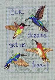 Bird cross stitch pattern for instant download. Free Delivery Top Quality Lovely Counted Cross Stitch Kit Our Dreams Set Us Free Four Birds Hummingbird Dim 16708 Stitch Cross Stitch Picturestitch Scarf Aliexpress
