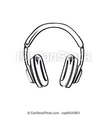 Autocollants écouteurs dessin casque casque audio. Casque A Ecouteurs Croquis Ecouteurs Musique Bruyant Jouer Casque A Ecouteurs Croquis Vecteur Ecouteurs Contour Canstock