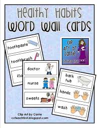 Clip Art By Carrie Teaching First Healthy Habits Word Wall Cards Healthy Habits For Kids Healthy Habits Word Wall Cards