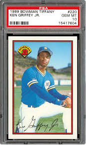 Rookie card is both popular with collectors and investors and more rare than the 1989 fleer and 1989 topps traded rookie cards. 1989 Bowman Tiffany Ken Griffey Jr Psa Cardfacts