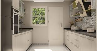 Black And White Combination Modular Kitchen Ruggine Parallel Modular Kitchen Parallelmodularkitchen Parallelkitchen Modularkit Parallel Kitchen Design Indian Style Kitchen Design Modern Kitchen Design