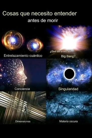 El universo esconde secretos que desafían nuestra comprensión:  ¿Qué hubo  antes del Big Bang?  El misterio de la materia oscura.  La conciencia  como fenómeno cósmico.  Singularidades que retan