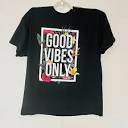 DOM "Good Vibes Only" Graphic Mens Black T-Shirt | eBay