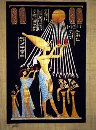 Under his idiosyncratic rule, the capital was moved from thebes to akhetaton. Egyptian Papyrus Painting Akhenaten And Nefertiti And Child Offer Sacrifices Dramatic Black Background