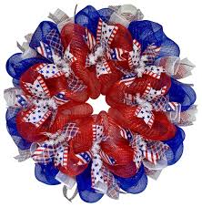 22 handmade deco mesh snowflake wreath in silver & blue. Three Cheers For The Red White And Blue Patriotic Ribbon Deco Mesh Wreath Contemporary Wreaths And Garlands By What A Mesh By Diana Houzz
