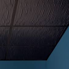 Genesis Drifts 2 Ft X 2 Ft Lay In Ceiling Panel 751 07 Black Ceiling Tiles Black Ceiling Black Drop Ceiling
