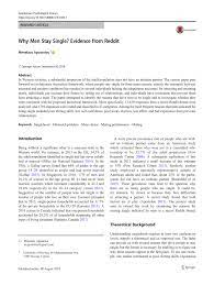 For a woman to attract a cancer man, she has to appeal to all his desires for emotional security and validation. Pdf Why Men Stay Single Evidence From Reddit