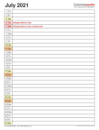 The sunrise and sunset are calculated from new york. July 2021 Calendar Templates For Word Excel And Pdf