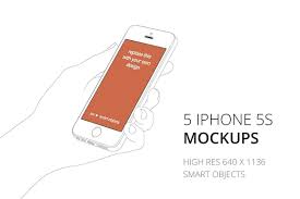 Outlined Iphone 5s Mockups 5 Iphone Mockup Mockup Free Psd Mockup