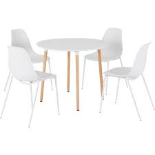 lindon white and oak dining set 4 white