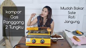 Panggangan gas portable / alat panggang kompor gas. Kompor Panggang Dua Tungku Bakar Sate Roti Jaggung Bakar Praktis Youtube