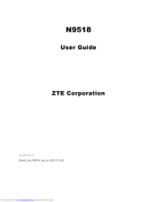 How to unlock zte n9518? Zte Warp Elite N9518 Manuals Manualslib