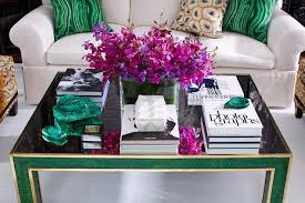 Coffee table book trim sizes. Malachite Coffee Table With Brass Trim Contemporary Living Room