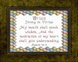 Brian Name Blessings Personalized Cross Stitch Design From Joyful Expressions Cross Stitch Personalized Cross Cross Stitch Designs