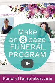 How To Make An 8 Page Funeral Program Using Microsoft Word Simply Download The Template Edit The Funeral Programs Funeral Program Template Funeral Templates