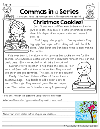 The printable punctuation worksheets on this page can be used to teach students about using commas. Commas In A Series And Tons Of Other Great Printables For 2nd Grade 2nd Grade Reading Christmas Reading Passages 2nd Grade Writing