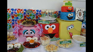 Sesame Street 1st First Birthday Party Food Table Abby Elmo Big Bird Cake Theme Zoe Count Count S One First Birthday Themes Birthday Party Food Big Bird Cakes