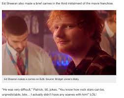 View who sings all the songs from the film. Ed Sheeran News Fanpage On Twitter Renee Zellweger And Patrick Dempsey Joke About Ed Sheeran S Cameo On Bridget Jones S Baby Https T Co Rie6x1oaop