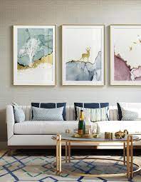 Abstract Golden Stag In Forest Wilderness Landscape Magical Nordic Wall Art Modern Living Room Art Dining Room Wall Art Landscape Wall Art