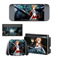 .group of anime girls representing sega game consoles faces off against another group of anime girls representing sega game consoles. Anime Girl Sword Art Online Sao Decal Vinyl Skin Sticker For Nintendo Switch Ns Console Controller Stand Holder Protective Film Stickers Aliexpress