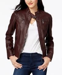 Jou Jou Juniors Faux Fur Lined Moto Jacket Reviews Coats Women Macy S In 2020 Faux Leather Jackets Faux Leather Moto Jacket Coats For Women