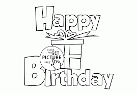 Happy Birthday With Gift Card Coloring Page For Kids Holiday Coloring Pages Prin Coloring Pages For Kids Birthday Coloring Pages Happy Birthday Coloring Pages
