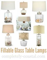 Fillable Glass Table Lamps Beach Shell Jar Lamps More Glass Table Lamp Beach Lamps Shell Lamp