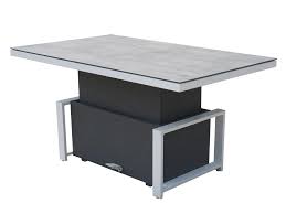 Solid and statuesque, the melbourne coffee table is made entirely of sandstone marble, with dramatic veining patterns that ensure no two tables are alike. Manly Aluminium Outdoor Height Adjustable Table White Furnitureokay