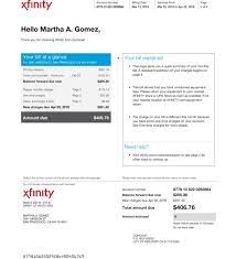 Comcast Xfinity Cable Bill Bill Template Statement Template