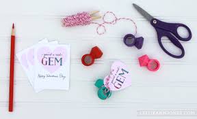 Place the valentine on top of the ring pop package so that the ring pop is between the 2 halves of the valentine. Free Printable Valentine You Re A Real Gem Leslie Ann Jones