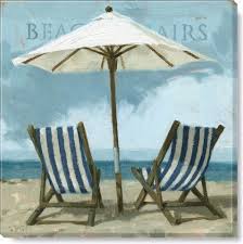 Gallery Wrap On Wood Frame Beach Chairs Pinturas Fotografia Paisaje Acuarela