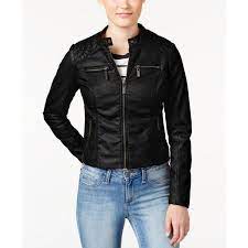Jou Jou Juniors Zip Front Faux Leather Moto Jacket 25 Liked On Polyvore Featuring Outerwear Faux Leather Moto Jacket Fitted Biker Jacket Clothes Design