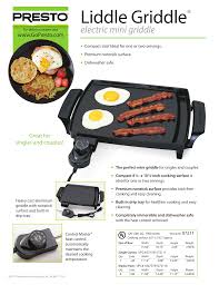 Maybe you would like to learn more about one of these? Presto 07211 Electric Griddle Specification Sheet Manualzz