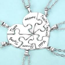 5 best friend puzzle necklace. Personalized Puzzle Up To 7 Pieces Necklace