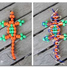 Pony Bead Lizard Tutorial How To Make Animals Out Of Pony Beads Pony Bead Patterns Pony Bead Projects Pony Bead Crafts