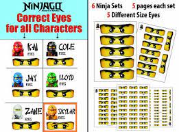ninjago eyes for balloon stickers lollipop by printyourpackage lego ninjago party ninjago birthday ninjago party