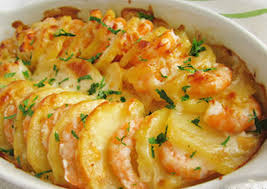 Superbe recette de crevettes cuites avec du beurre, de l'ail et du persil. Gratin Leger Aux Crevettes Et Pommes De Terre Ww Plat Et Recette