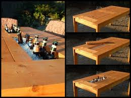 Diy Patio Table With Built In Beer Wine Coolers Diy Patio Diy Patio Table Built In Wine Cooler