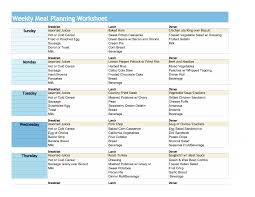 Weekly Meal Plan Worksheet Diabetic Meal Plan Meal Planning Template Meal Planner Template