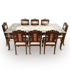 Black kitchen & dining room sets : Exclusivelane Teak Wood 8 Seater Dining Table In Warli Dhokra Work Amazon In Furniture