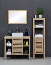 Meuble Salle De Bains 4 Pieces S L 90 X H 78 X P 50 Cm Effet Chene Naturel Ta Meuble De Salle De Bain Petit Meuble Pour Salle De Bains Meuble Salle De Bain