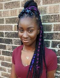 Box Braids With Jewelry And String Jewelry Star Give your tribal braids an afropunk edge by adding some color. box braids with jewelry and string