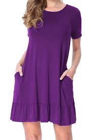 Purple Draped Short Sleeve Casual Dress Shirt In With Images Mini Tunic Dress Dress Shirts For Women Casual Tshirt Dress