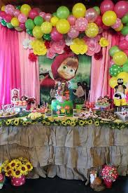 Masha And The Bear Birthday Party Ideas Photo 1 Of 33 Bear Birthday Party Bear Birthday Woodland Birthday Party