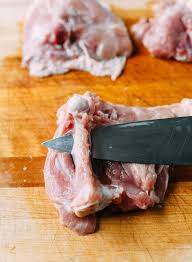 The thighs are sold prepared in a variety of ways: How To Debone Chicken Thighs The Woks Of Life